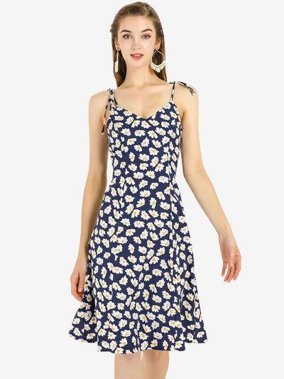 Daisy Spaghetti Strap Summer Cami Sleeveless Floral Dress Sundress