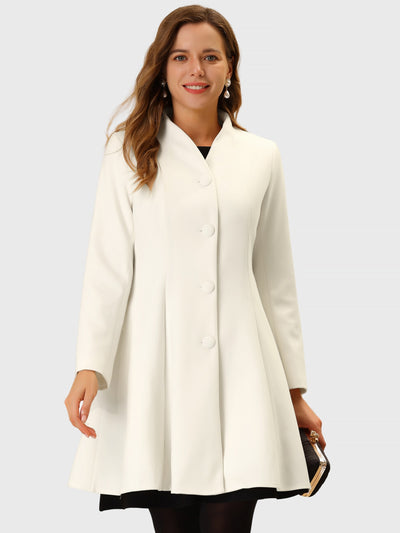 Single Breasted Long Sleeve Mid-Long Winter A Line Pea Coat
