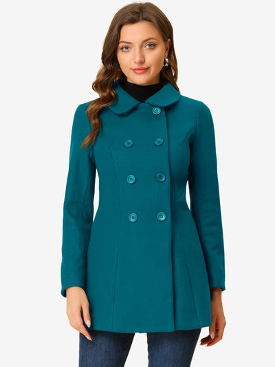 Peter Pan Collar Double Breasted Winter Long Trench Pea Coat