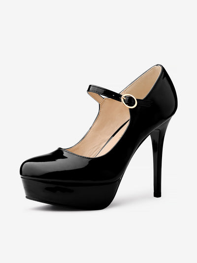 Platform Ankle Strap Stiletto Heel Dress Shoes Mary Jane Pumps