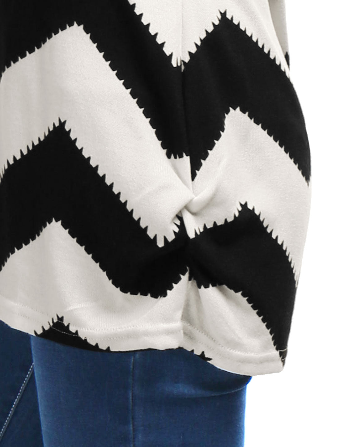 Allegra K Round Neck Contrast Color Knitted Shirt Long Sleeve Sweater Tops