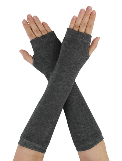 Fall Knitted Arm Warmmers Thumbhole Long Fingerless Gloves