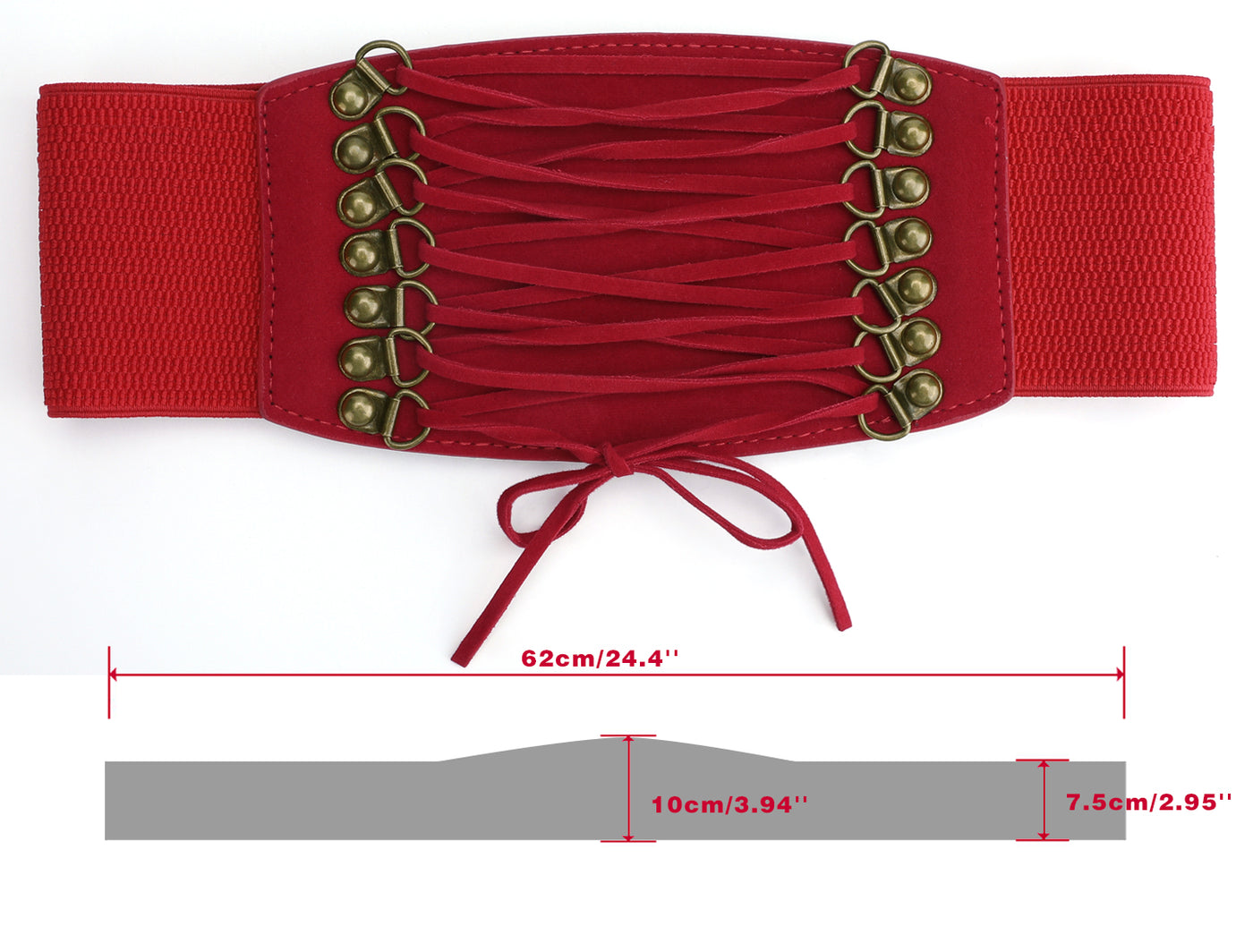Allegra K Rope Decor Elastic Band Press Stud Button Closure 3" Width Waist Belt