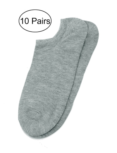 Elastic Cuff Low Cut Design Ankle Socks 10 Pairs