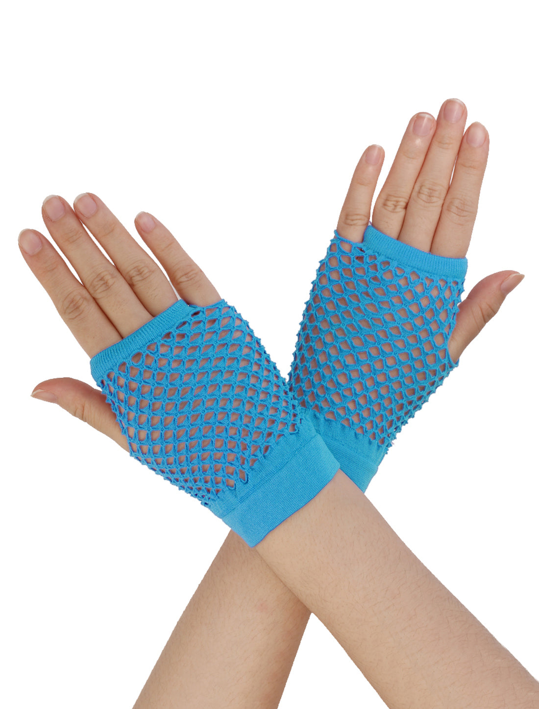 Allegra K Fingerless Mesh Fancy Party Costume Fishnet Gloves 2 Pairs