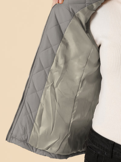 Stand Collar Lightweight Gilet Quilted Zipper Vest