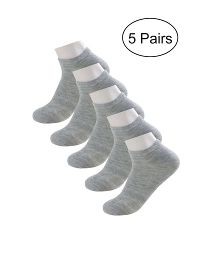 Athletic Low Cut Ankle Elastic Cuff Sports Socks 5 Pairs