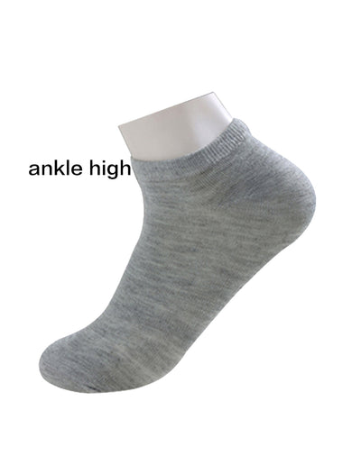 Athletic Low Cut Ankle Elastic Cuff Sports Socks 5 Pairs