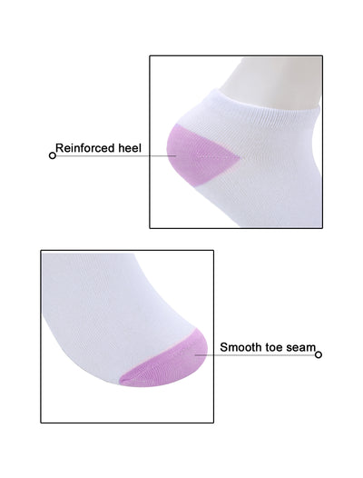 Low Cut Ankle Socks Cotton Breathable Colorful Toe 6 Pairs