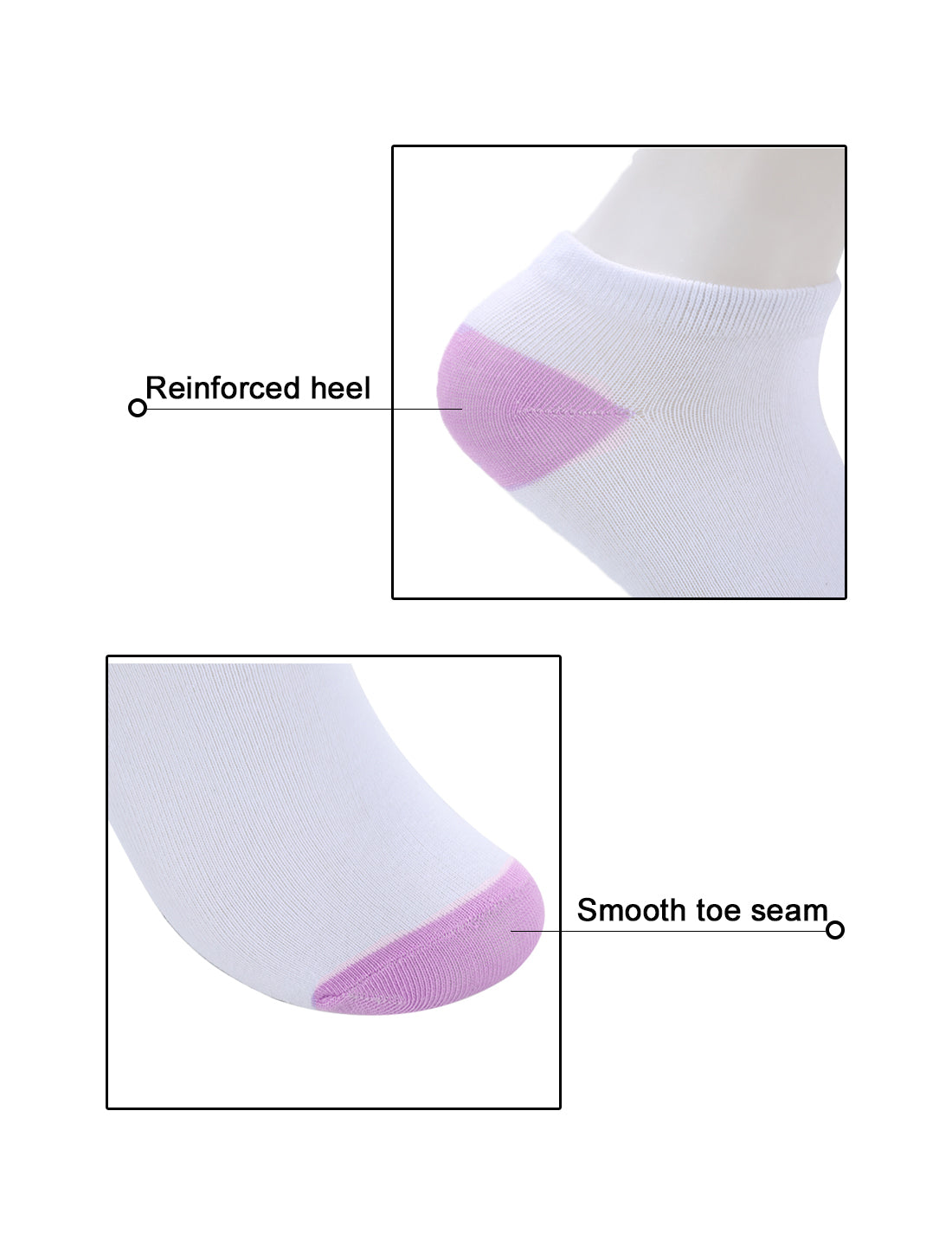 Allegra K Low Cut Ankle Socks Cotton Breathable Colorful Toe 6 Pairs