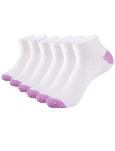 Low Cut Ankle Socks Cotton Breathable Colorful Toe 6 Pairs