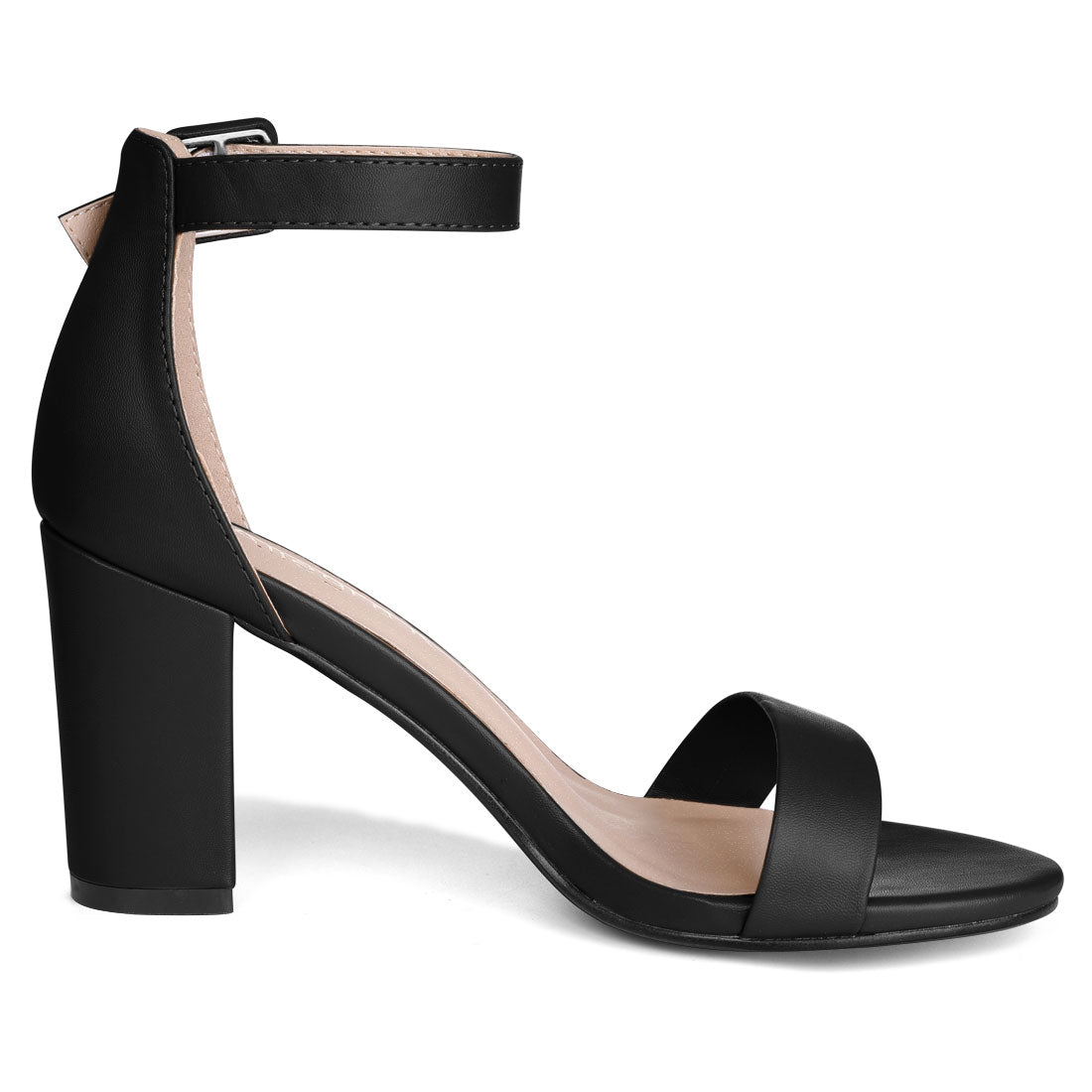 Allegra K Elegant Open Toe Ankle Strap Chunky Heel Sandals