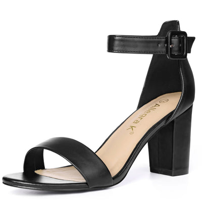 Buckle Ankle Strap High Chunky Heel Sandals