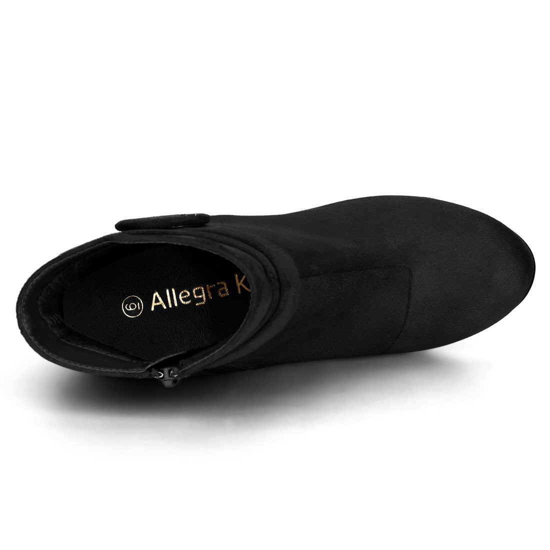 Allegra K Round Toe Block Heel Boots Ankle Booties