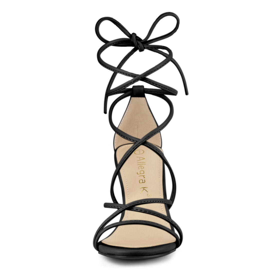 Allegra K Lace Up Strappy Straps Chunky Heel Sandals