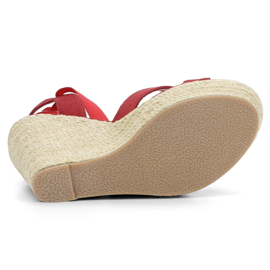Allegra K Espadrille Platform Lace Up Wedges Sandals