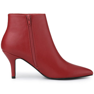 Pointed Toe Zipper Stiletto Heel Ankle Boots