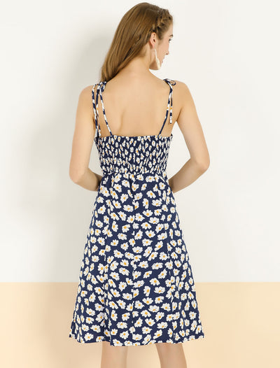 Daisy Spaghetti Strap Summer Cami Sleeveless Floral Dress Sundress