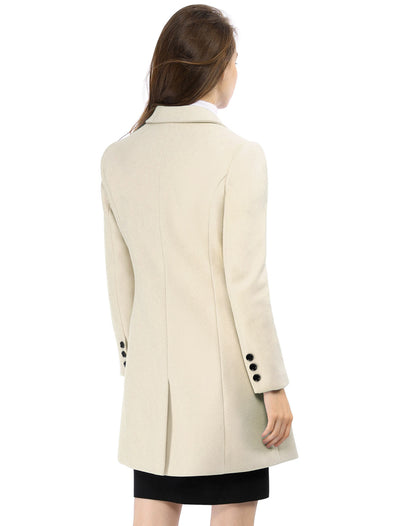Winter Long Sleeve Notched Lapel Double Breasted Trench Coat