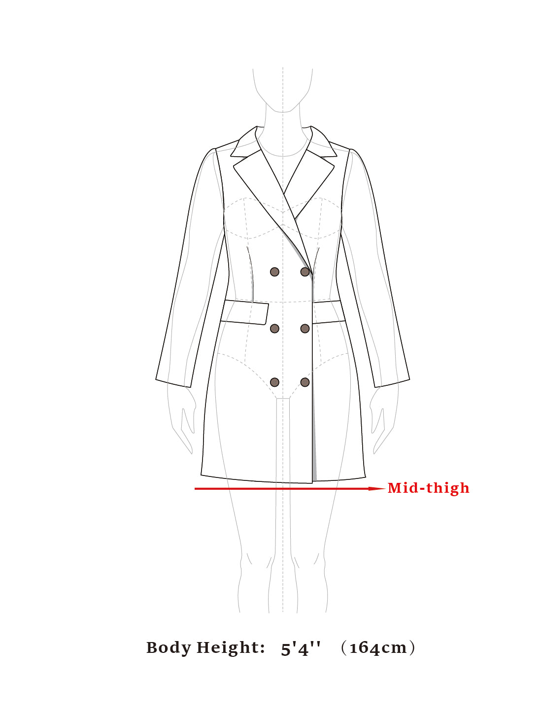 Allegra K Notched Lapel Single Breasted Outwear Winter Long Coat