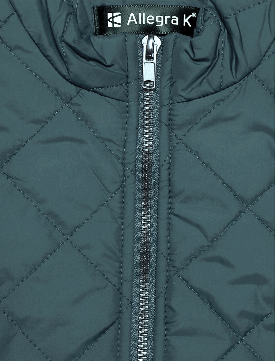 Allegra K Stand Collar Lightweight Gilet Quilted Zipper Vest