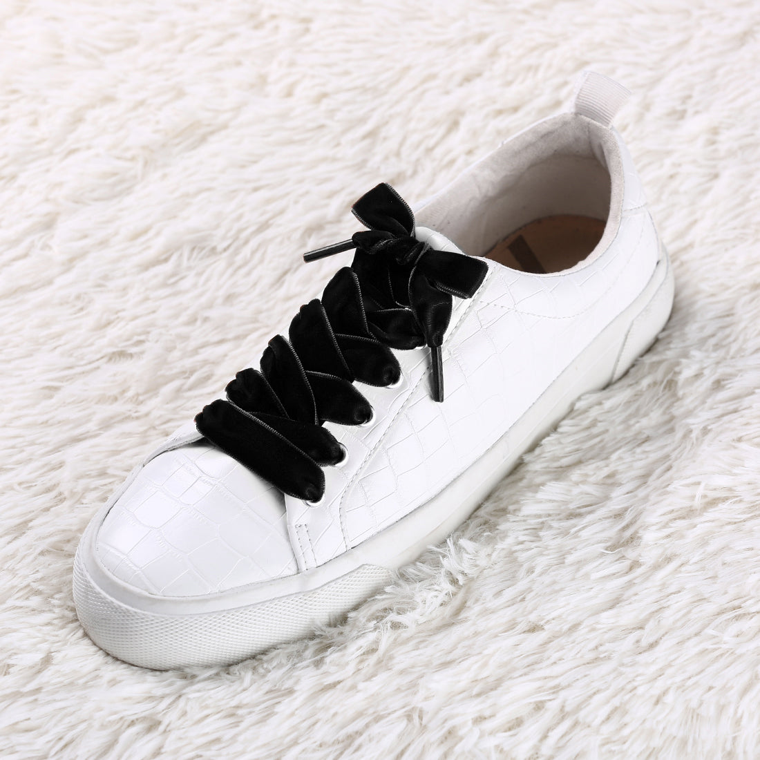 Allegra K Flat Velvet Shoelaces 0.6 Inches Wide Ribbon Sneakers Strings