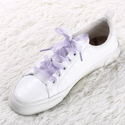 2.5cm Wide Flat Shoelaces Gradient Color Organza Shoe Laces Strings
