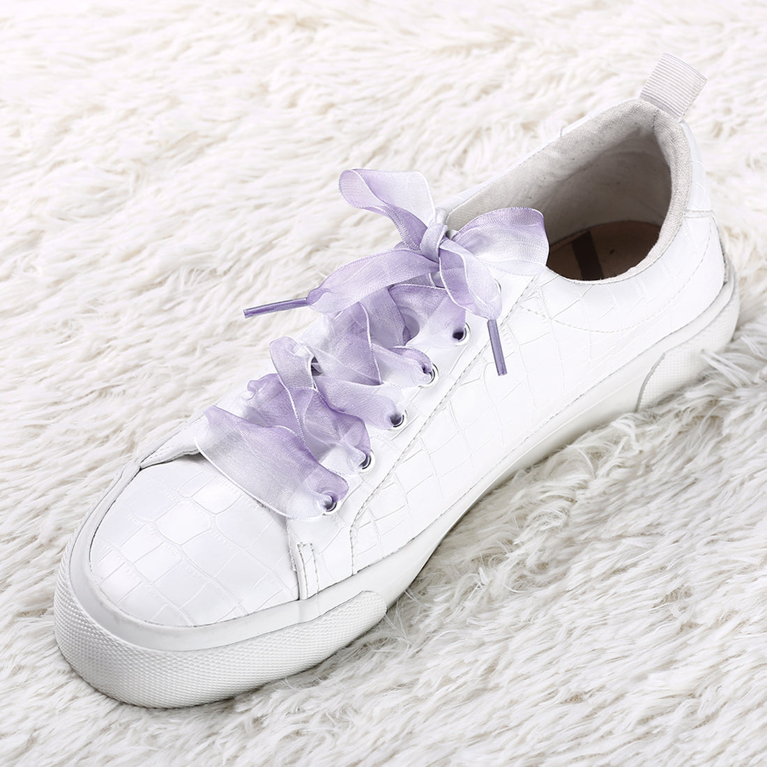 Allegra K 2.5cm Wide Flat Shoelaces Gradient Color Organza Shoe Laces Strings