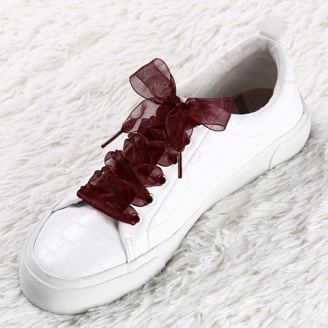 Allegra K 2 Pairs Shoelaces Flat Snow Yarn Transparent Shoe Laces