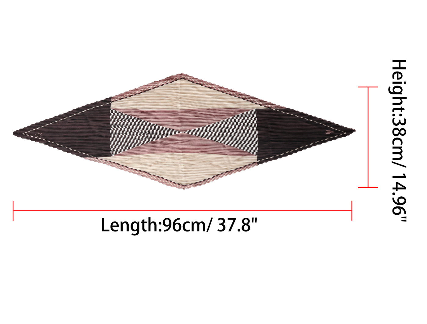Allegra K Rhombus Pleated Contrast Color Stripe Heart Neck Scarves Neckerchief