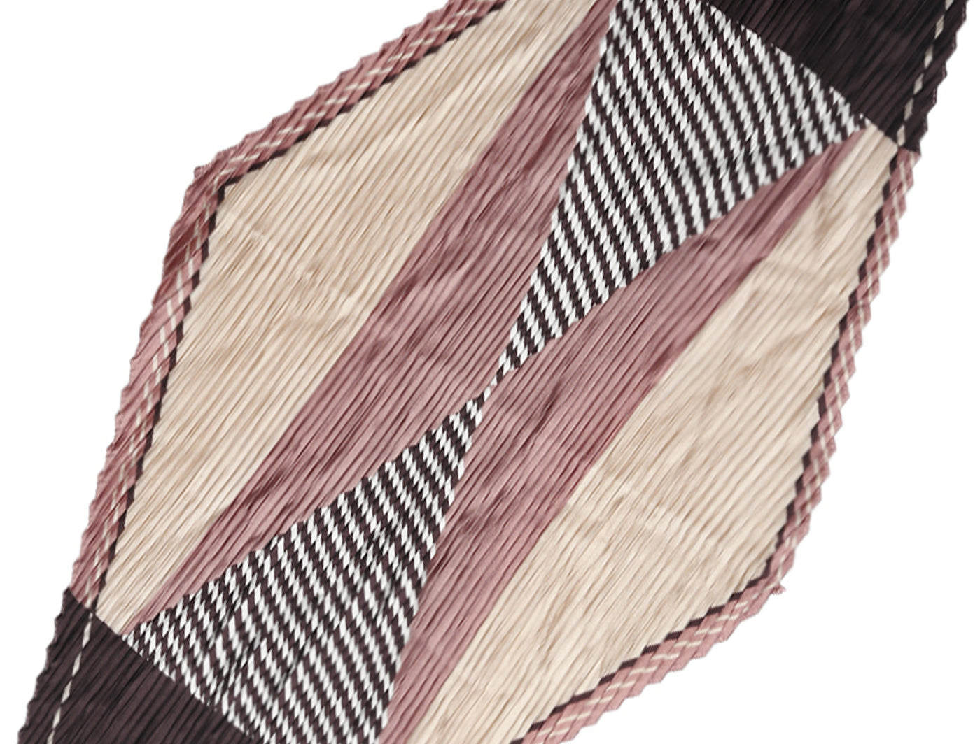 Allegra K Rhombus Pleated Contrast Color Stripe Heart Neck Scarves Neckerchief