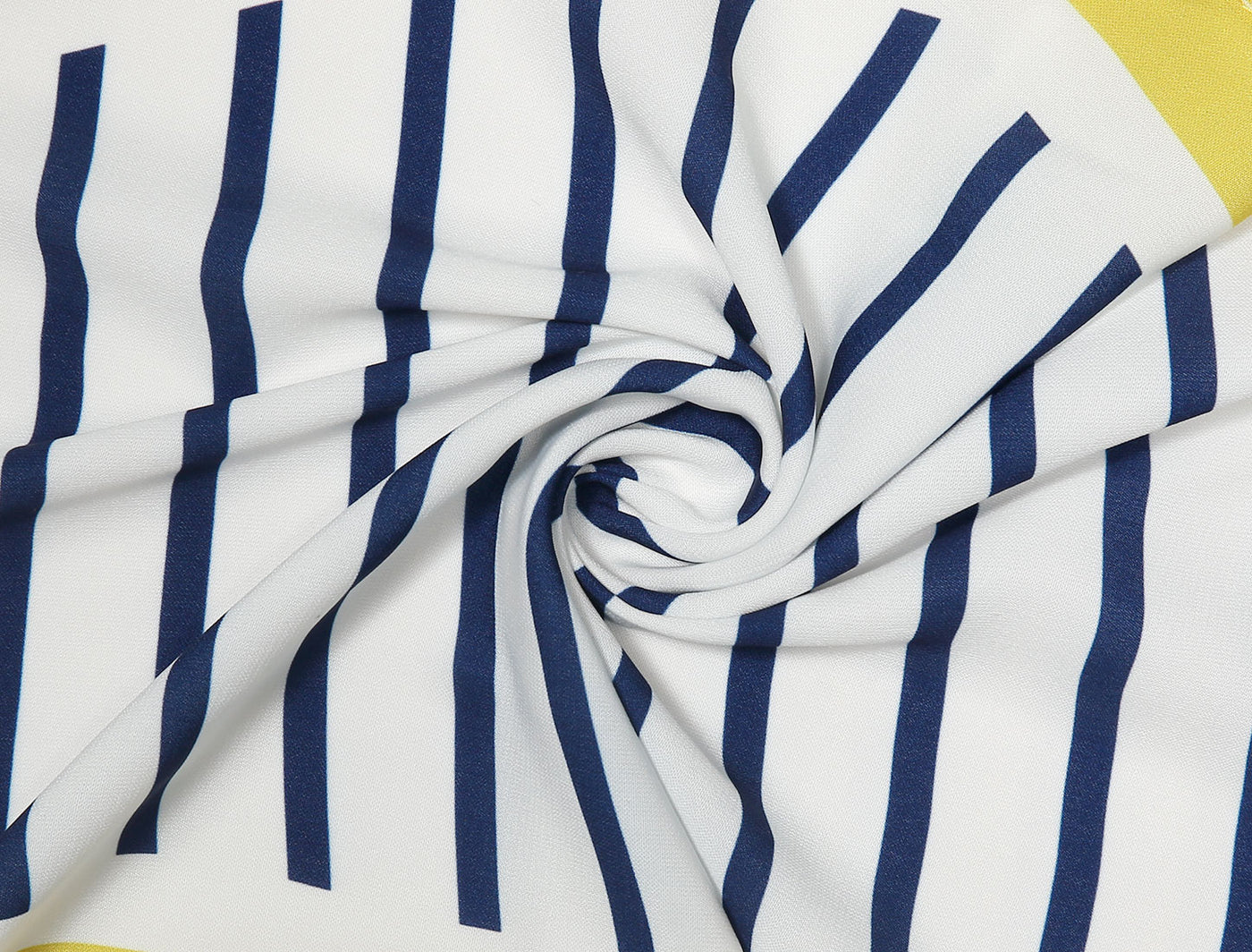 Allegra K Silky Rhombus Stripe Print Neck Scarf Headband Wraps Bandana