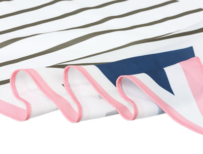 Silky Rhombus Stripe Print Neck Scarf Headband Wraps Bandana