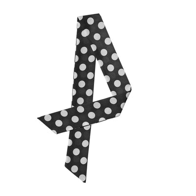 50s Skinny Silky Scarf Polka Dots Waistband Long Narrow Neckscarf