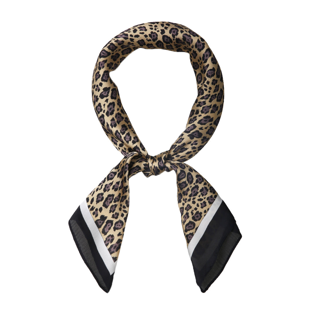 Allegra K 70cm Animal Leopard Print Silk Square Scarves Neckerchief Bandana