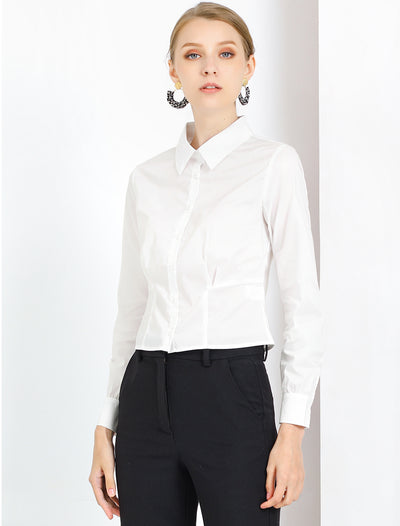 Allegra K Business Formal Office Long Sleeve Button Up Shirt