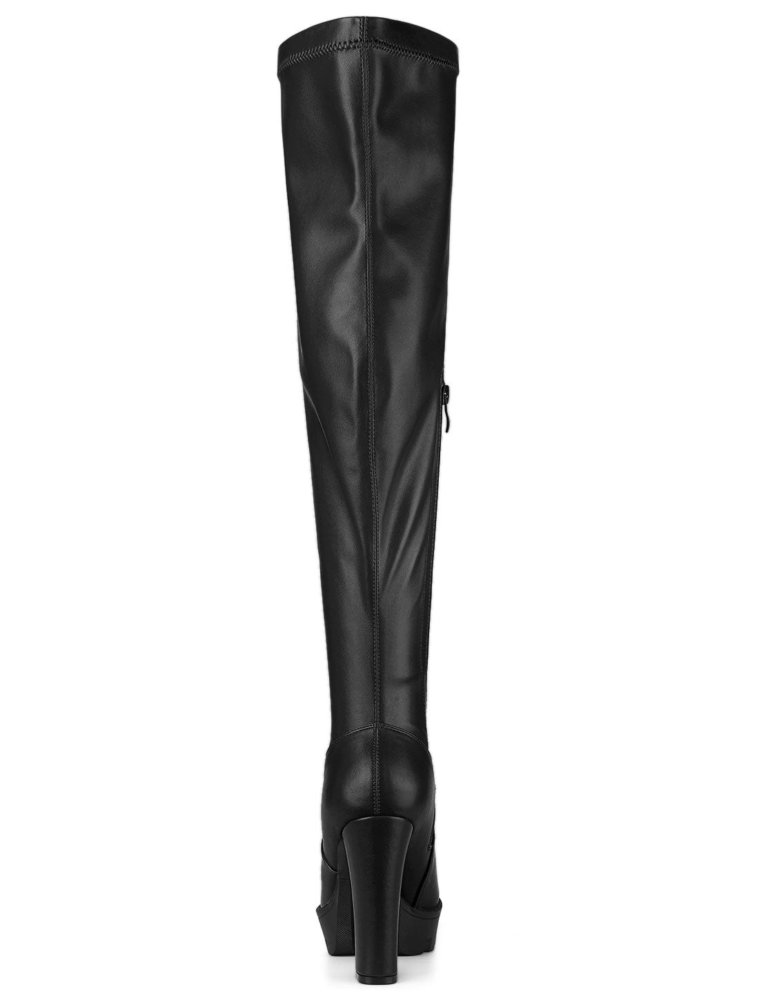 Allegra K Platform Chunky Heel Over Knee High Side Zipper Boots