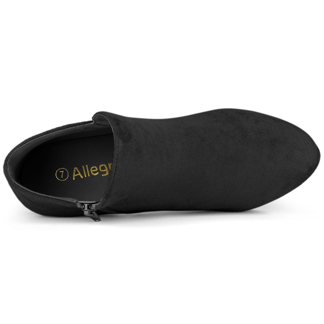 Allegra K Round Toe Chunky Heel Ankle Heel Boots