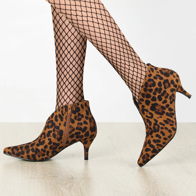 Cutout Pointy Toe Stiletto Heel Boots Ankle Booties