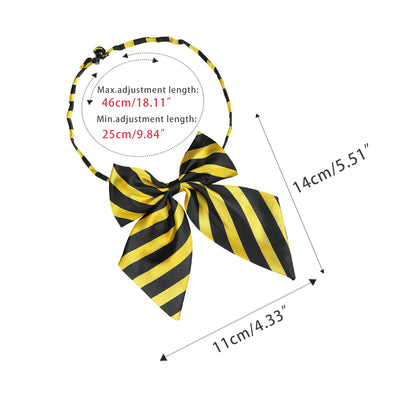 Women's Striped Pre-Tied Uniform Adjustable Bowknot Bow Tie for Cosplay Costume
