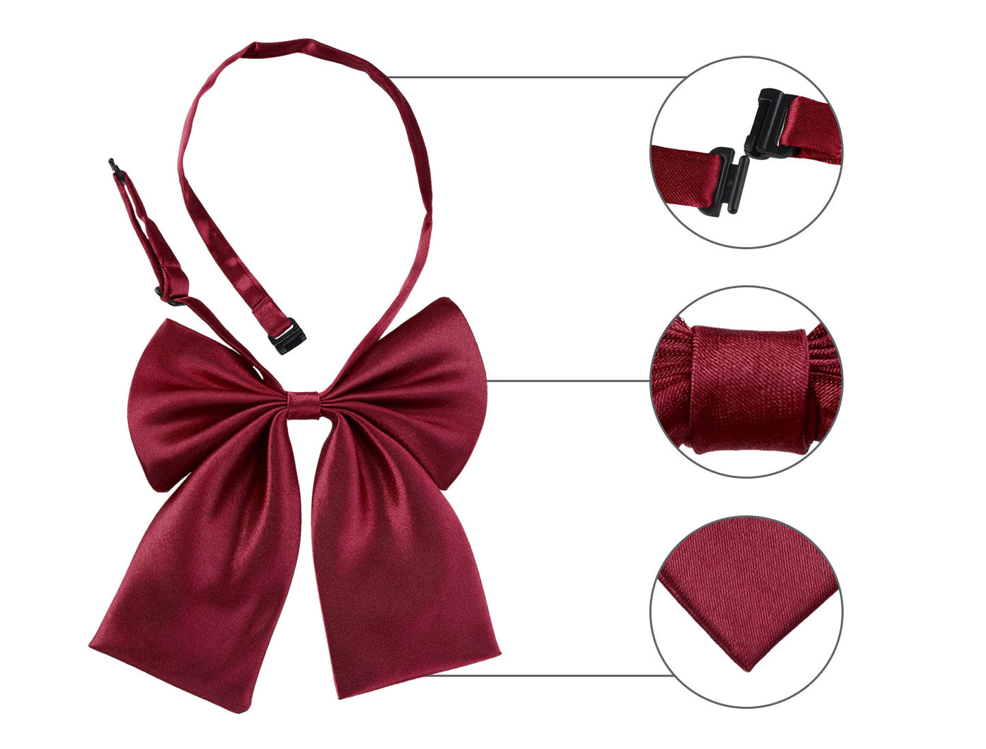 Allegra K Pre-Tied Bowknot Bow Tie Adjustable Bowtie Solid Color