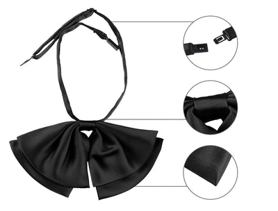 Pre-Tied Neckties Bowknot Solid Adjustable Casual Uniform Bowtie