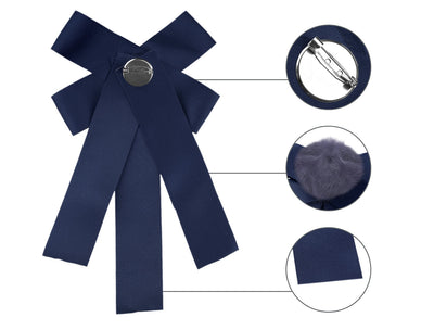 Pre-tied Bowknot Pin Solid Color Neckties Elegant Brooch Bow Tie