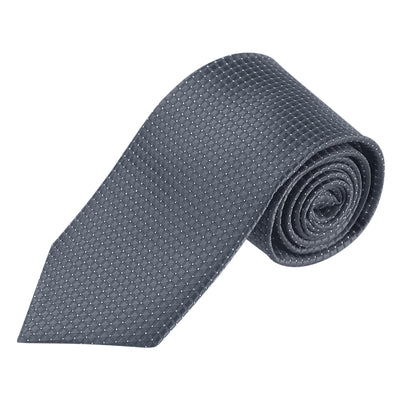 Classic Solid Grid Patterned Necktie Formal Business Check Ties