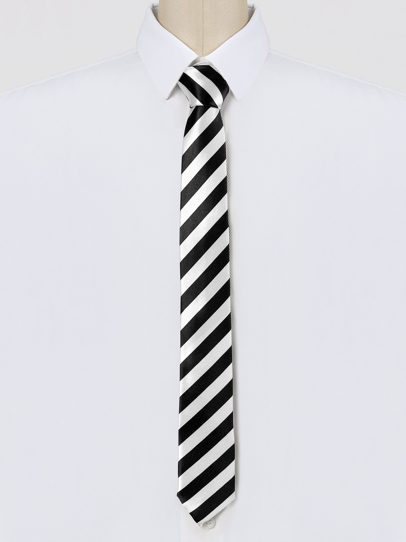 Allegra K Self-Tied Striped Skinny Casual Business Classic Neck Ties