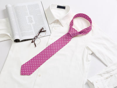 Self Tied Polka Dots Wide Business Formal Necktie Wedding Ties