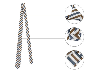 Self-Tied Stripes Linen Business Skinny Formal Casual Ties