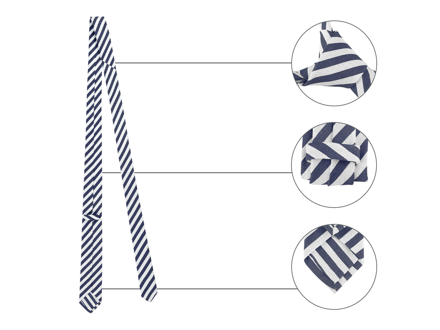 Allegra K Self-Tied Stripes Linen Business Skinny Formal Casual Ties