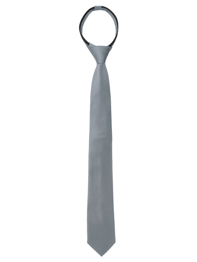 Allegra K Skinny Pretied Solid Color Zipper Adjustable Strap Neck Tie