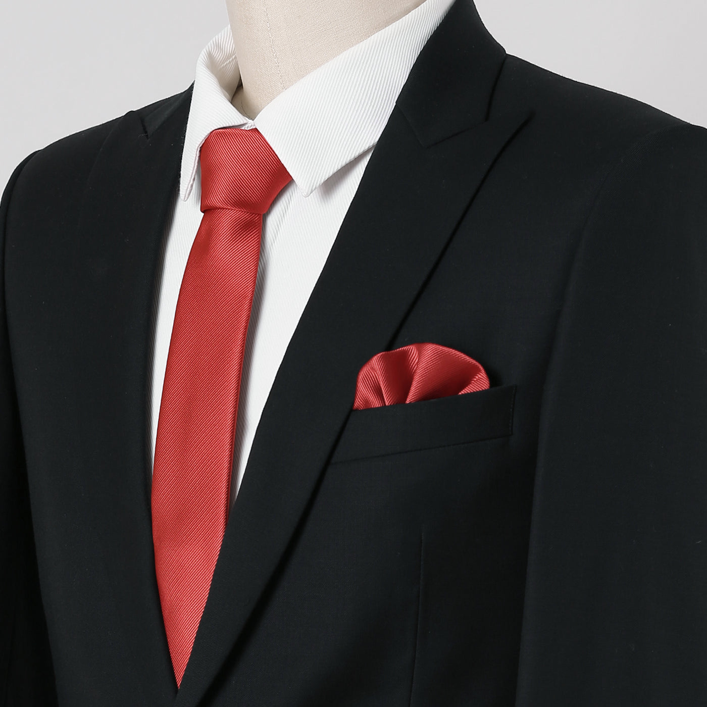 Allegra K Satin Necktie Bowtie Square Solid Color Wedding Business Tie Set